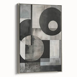 Contemporary Minimalist Wall Art – Geometric Black & Gray Print