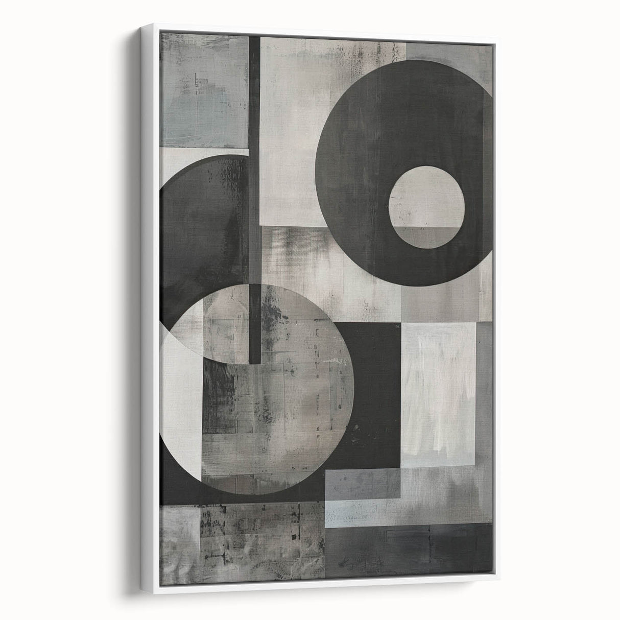 Contemporary Minimalist Wall Art – Geometric Black & Gray Print