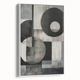 Contemporary Minimalist Wall Art – Geometric Black & Gray Print