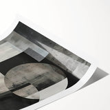 Contemporary Minimalist Wall Art – Geometric Black & Gray Print