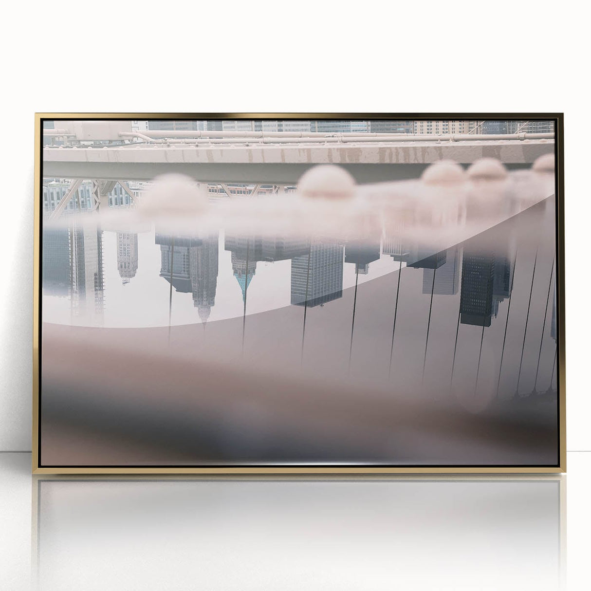 Urban Landscape Photography Decor – Reflective City Skyline Art