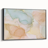 Neutral Abstract Prints – Pastel Dream Art with Gold Accents
