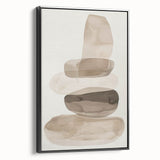Minimalist Wall Art for Modern Interiors – Stacked Beige Abstract Print