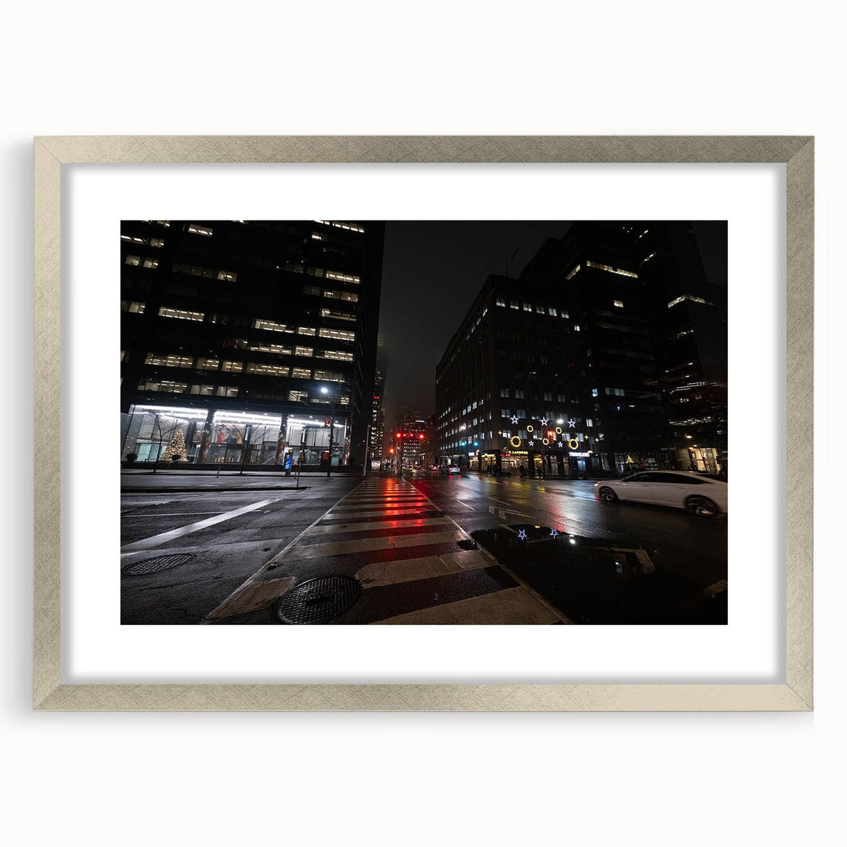 Cityscape photography prints – Nighttime urban architectural wall art