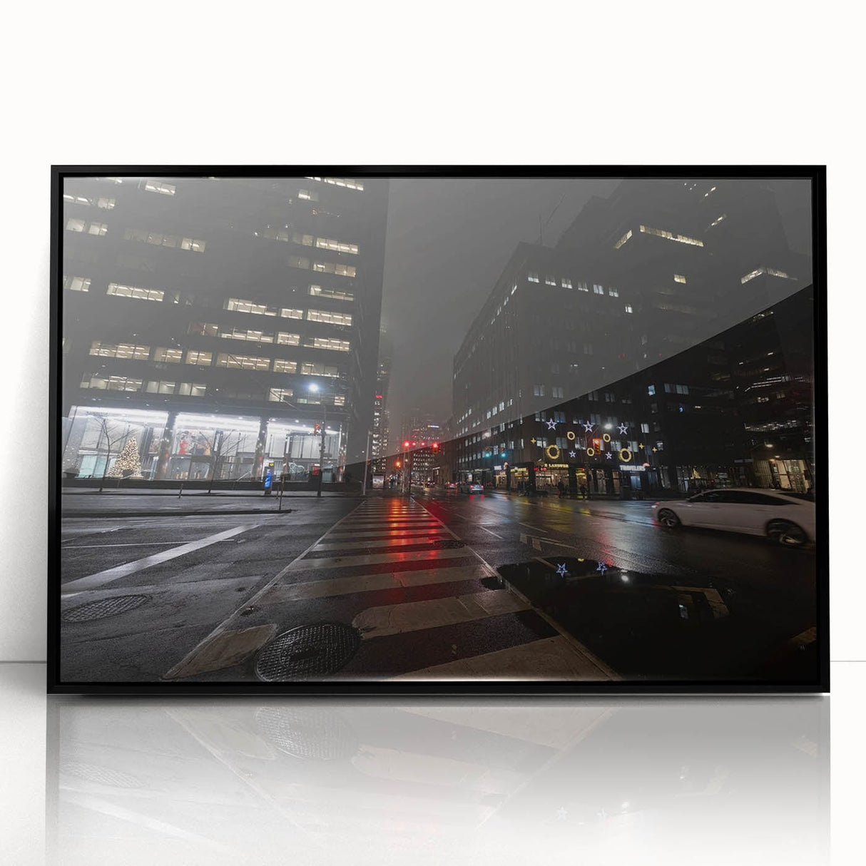 Cityscape photography prints – Nighttime urban architectural wall art