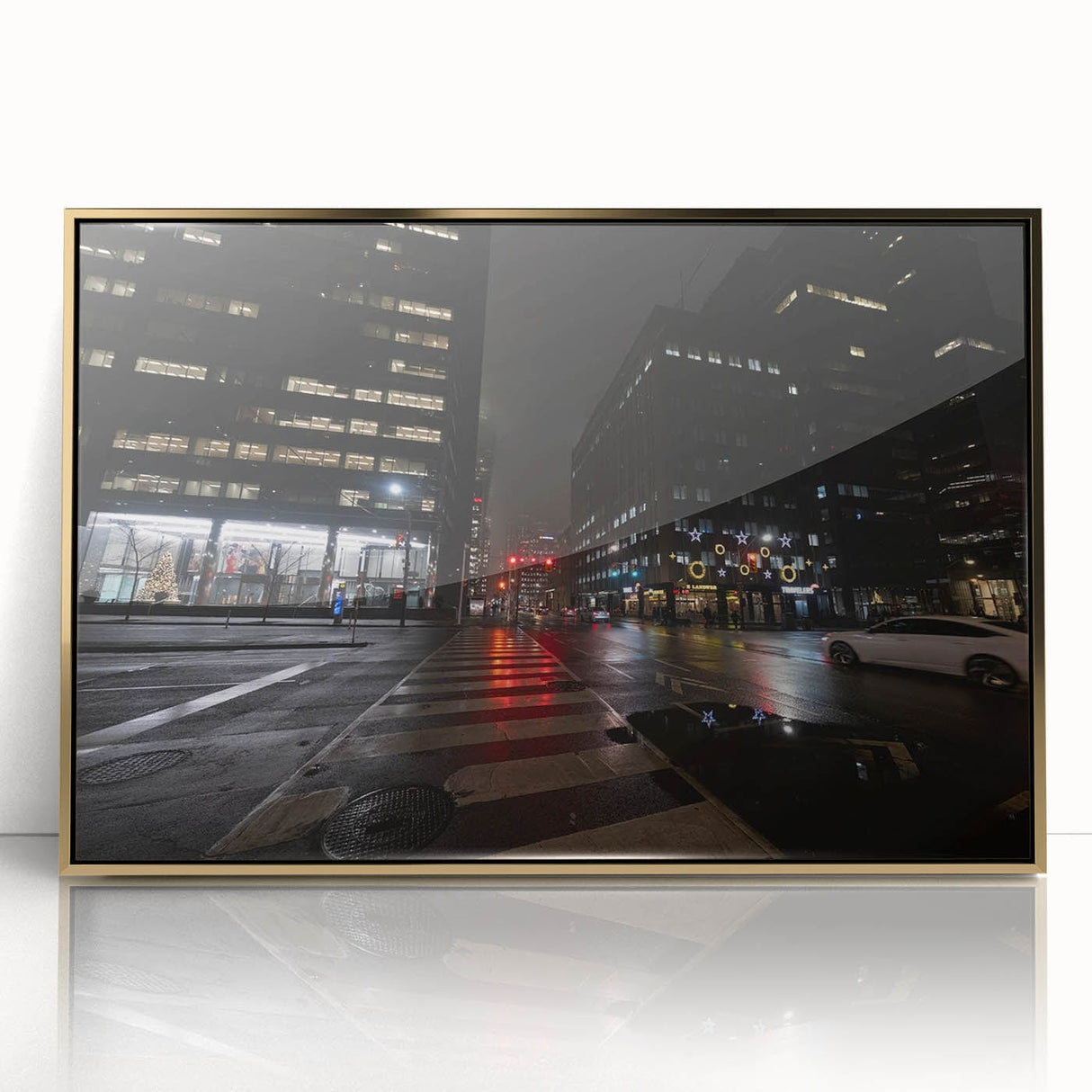 Cityscape photography prints – Nighttime urban architectural wall art