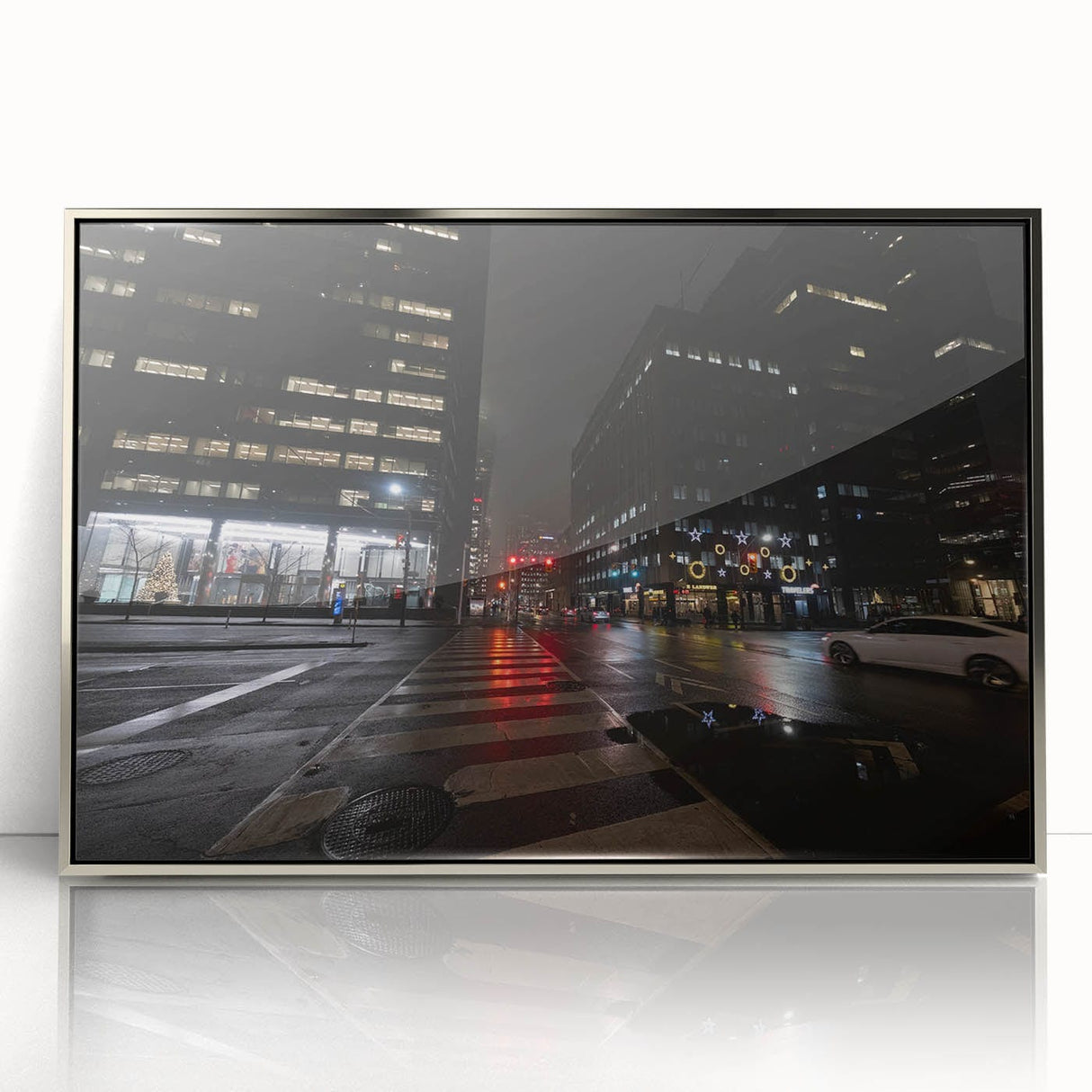 Cityscape photography prints – Nighttime urban architectural wall art