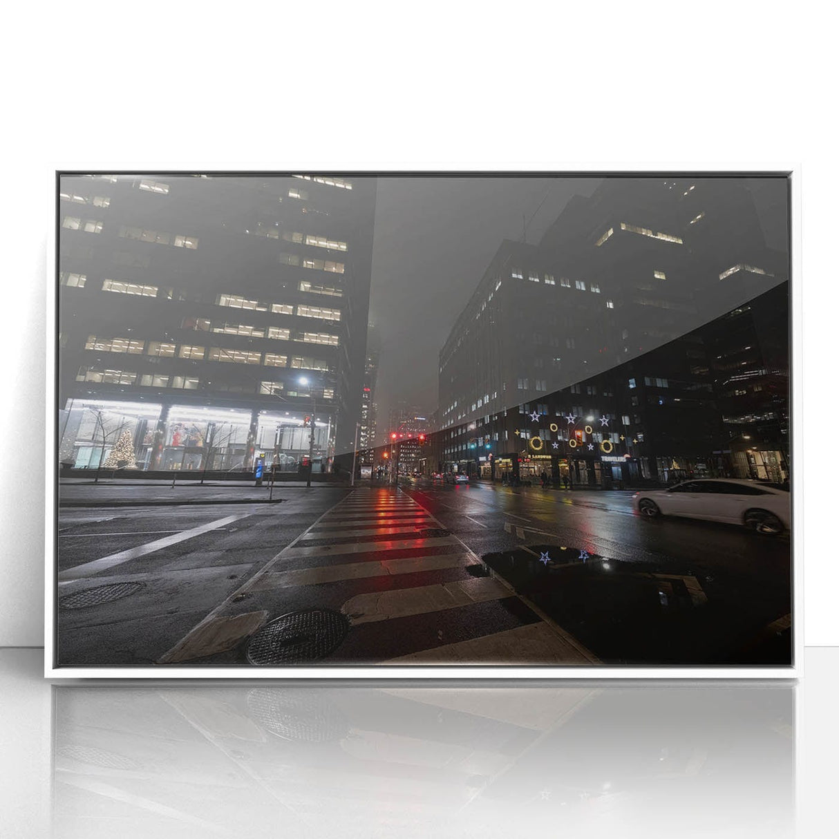 Cityscape photography prints – Nighttime urban architectural wall art