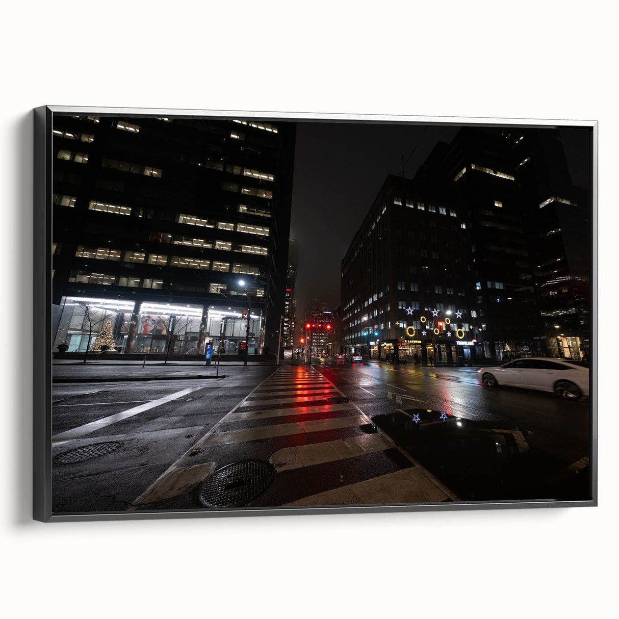 Cityscape photography prints – Nighttime urban architectural wall art