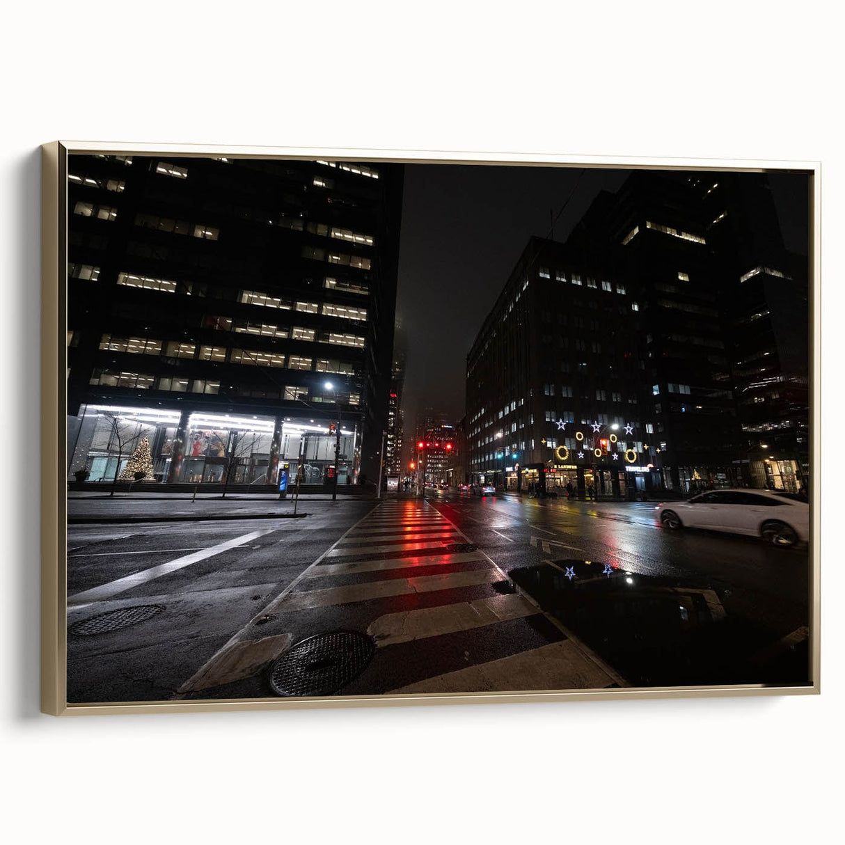 Cityscape photography prints – Nighttime urban architectural wall art