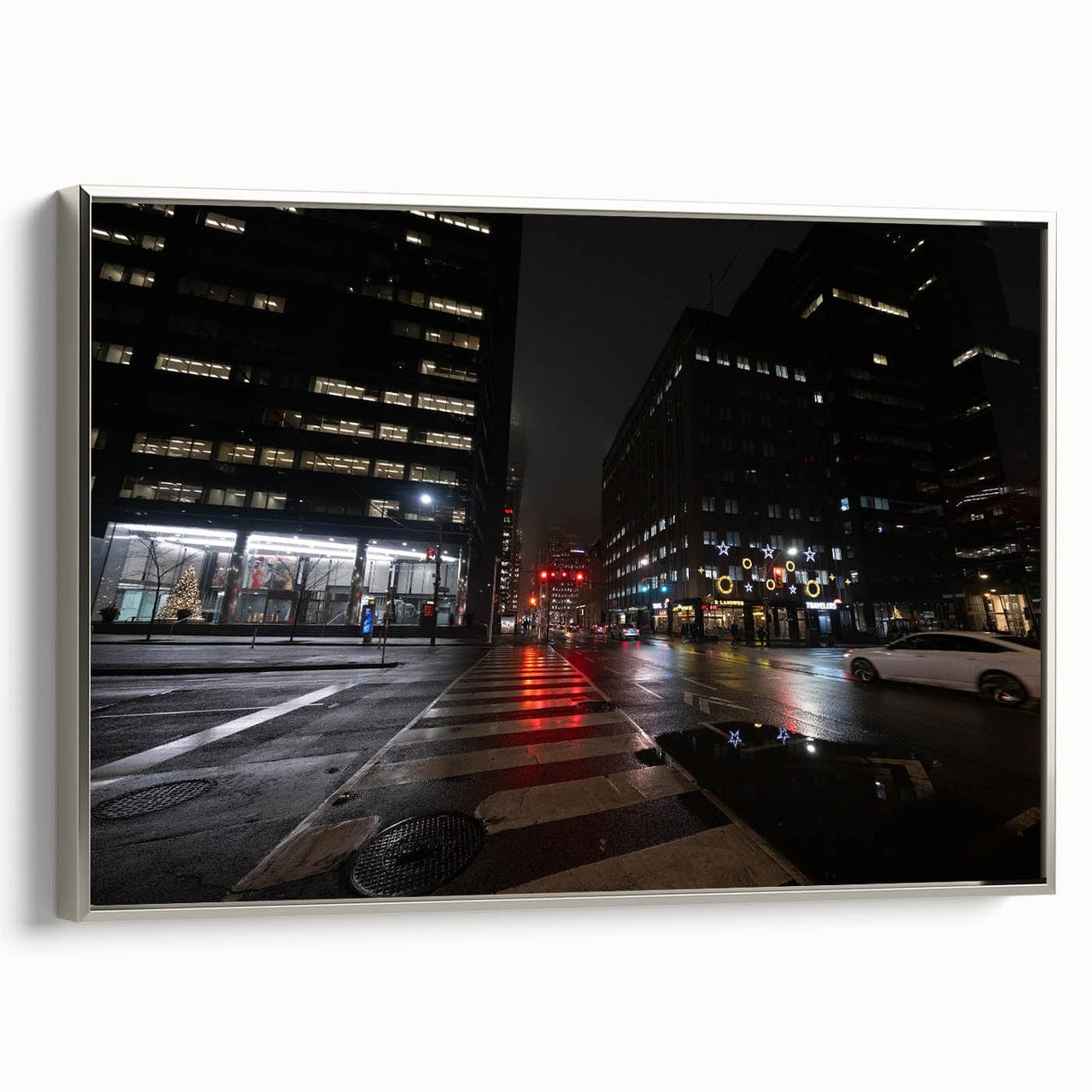 Cityscape photography prints – Nighttime urban architectural wall art