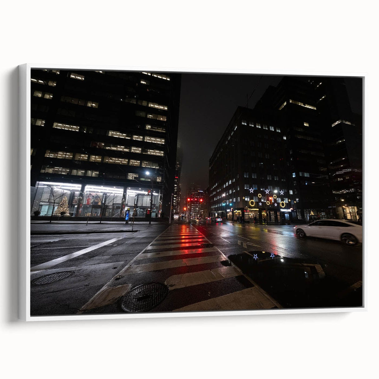 Cityscape photography prints – Nighttime urban architectural wall art