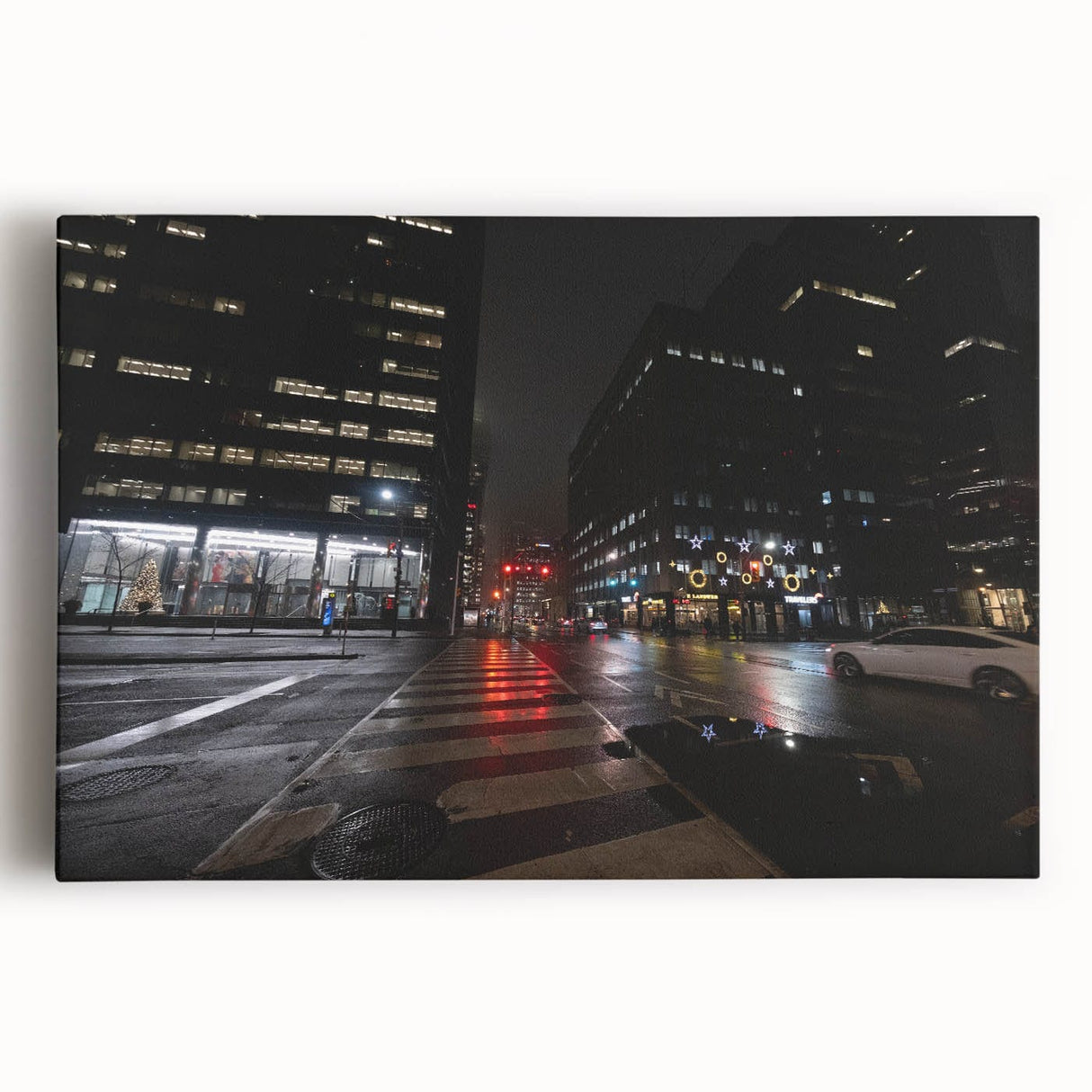 Cityscape photography prints – Nighttime urban architectural wall art