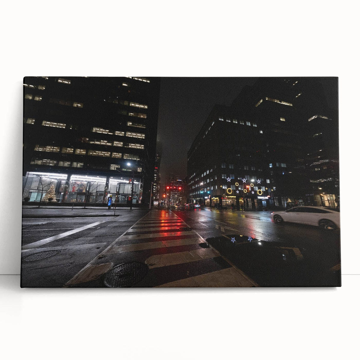 Cityscape photography prints – Nighttime urban architectural wall art