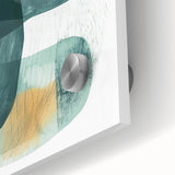 Contemporary Minimalist Wall Art – Teal & Mustard Abstract Print