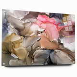 Modern Fluid Art Prints in Blush Pink and Gold - Contemporary Fluid Art Pieces