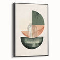 Geometric Art Prints for Home Decor – Forest Green & Peach Abstract