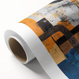 Moody Modern Wall Art – Abstract Canvas with Bold Blue & Gold