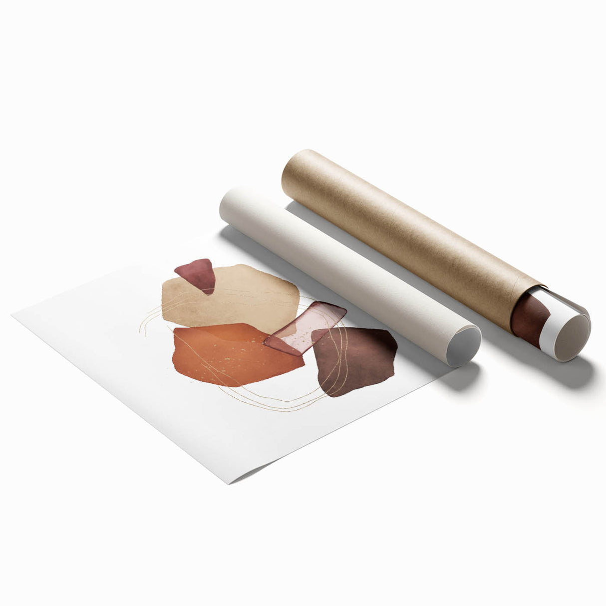 Geometric Minimalist Abstract Wall Art – Warm Earth Tone Print