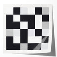 Modern Geometric Abstract Wall Art - Black and White Checkered Print