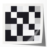 Modern Geometric Abstract Wall Art - Black and White Checkered Print