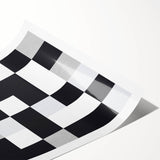 Modern Geometric Abstract Wall Art - Black and White Checkered Print