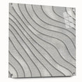 Contemporary Framed Abstract Art – Textured Wave Pattern in Silver