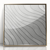 Contemporary Framed Abstract Art – Textured Wave Pattern in Silver