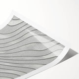Contemporary Framed Abstract Art – Textured Wave Pattern in Silver