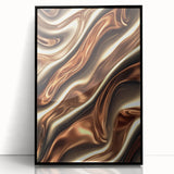 Fluid Art Paintings for Walls in Bronze Waves - Fluid Abstract Art Collection