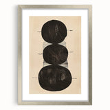 Abstract Geometric Framed Art – Minimalist Black Circles on Beige