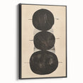 Abstract Geometric Framed Art – Minimalist Black Circles on Beige