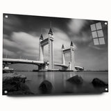 Modern urban landscape art – Striking architectural bridge print