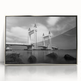Modern urban landscape art – Striking architectural bridge print