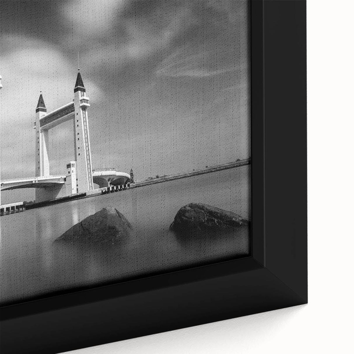 Modern urban landscape art – Striking architectural bridge print