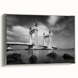 Modern urban landscape art – Striking architectural bridge print
