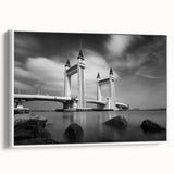 Modern urban landscape art – Striking architectural bridge print