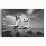 Modern urban landscape art – Striking architectural bridge print