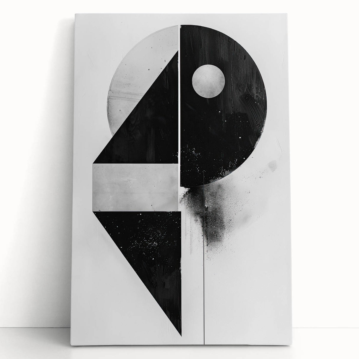 Geometric Minimalist Abstract Wall Art – Black and White Modern Print