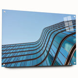 Urban skyline canvas prints – Sleek curved glass building photo