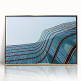 Urban skyline canvas prints – Sleek curved glass building photo