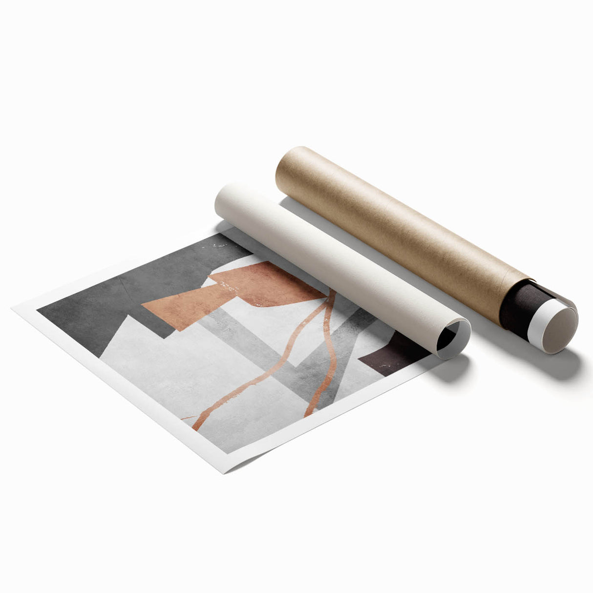 Neutral Abstract Prints in Brown – Earthen Harmony Modern Artwork