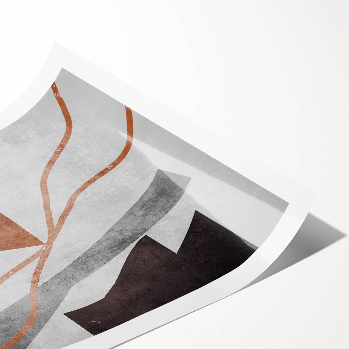 Neutral Abstract Prints in Brown – Earthen Harmony Modern Artwork