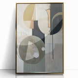 Abstract Geometric Framed Art – Modern Minimalist Black & Beige Print