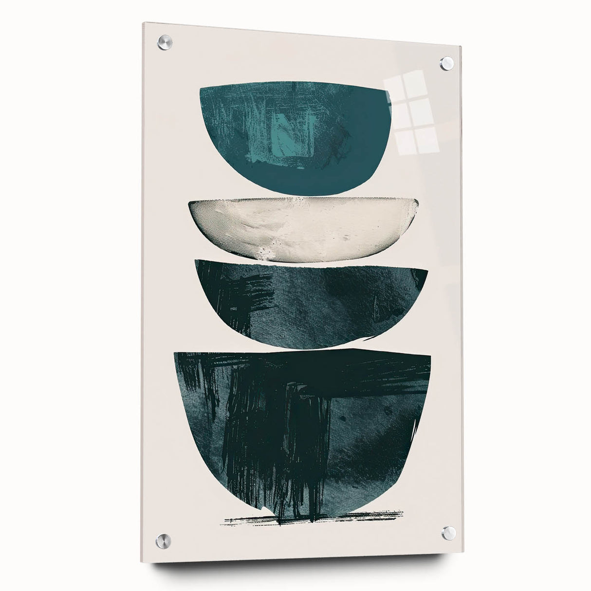Modern Geometric Wall Decor – Minimalist Abstract Teal & Black Print