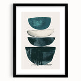 Modern Geometric Wall Decor – Minimalist Abstract Teal & Black Print