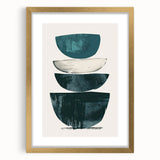 Modern Geometric Wall Decor – Minimalist Abstract Teal & Black Print
