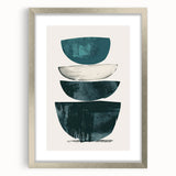 Modern Geometric Wall Decor – Minimalist Abstract Teal & Black Print