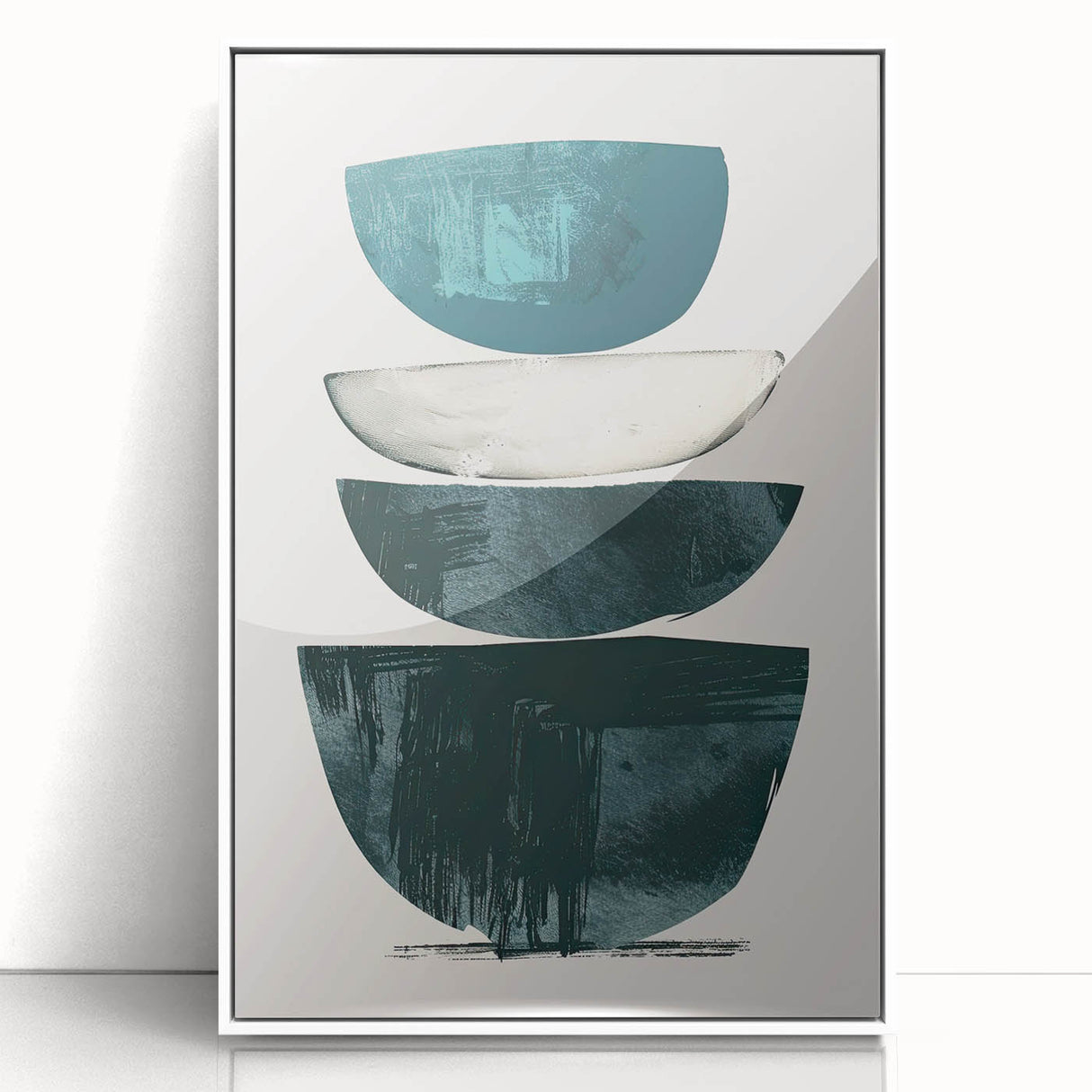 Modern Geometric Wall Decor – Minimalist Abstract Teal & Black Print