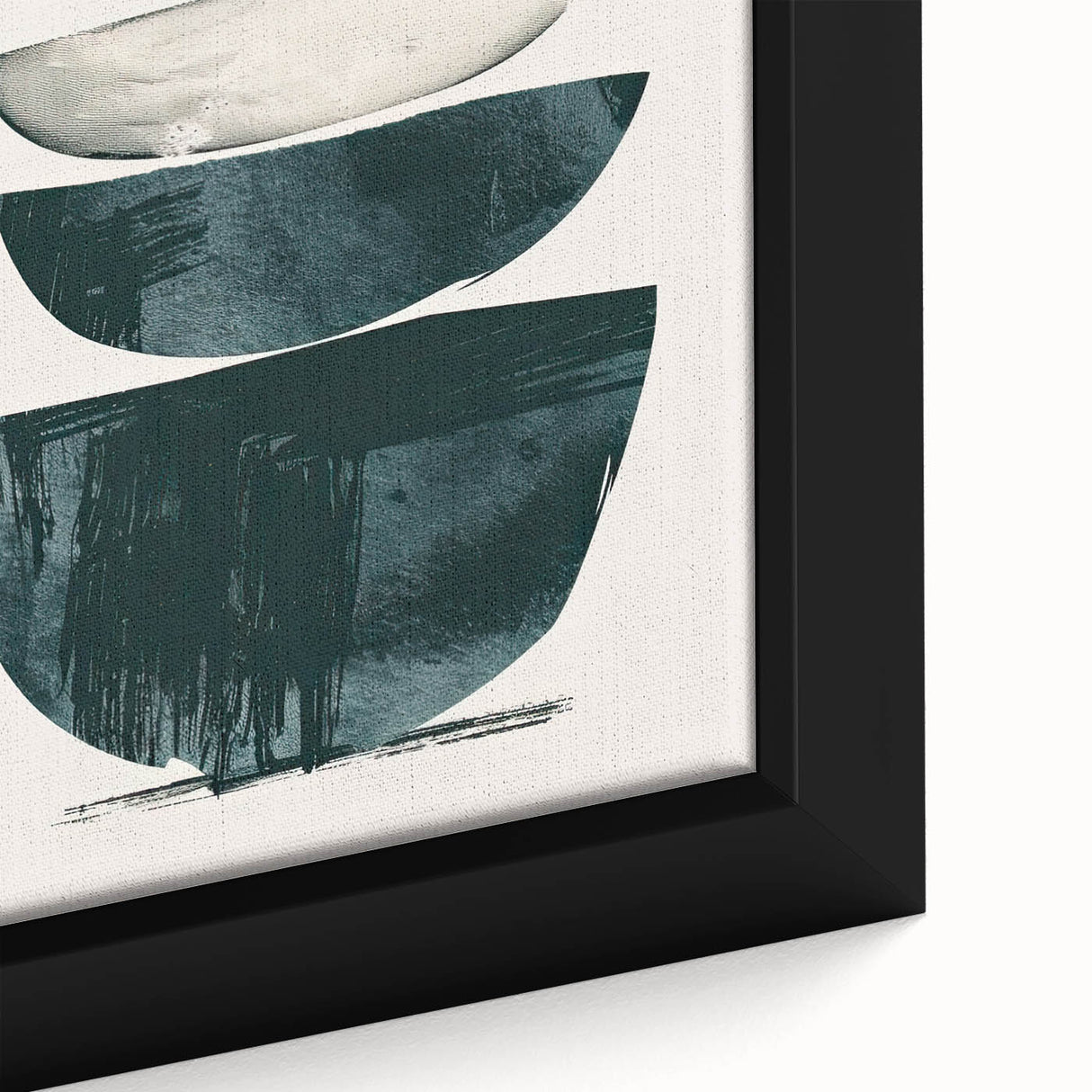 Modern Geometric Wall Decor – Minimalist Abstract Teal & Black Print